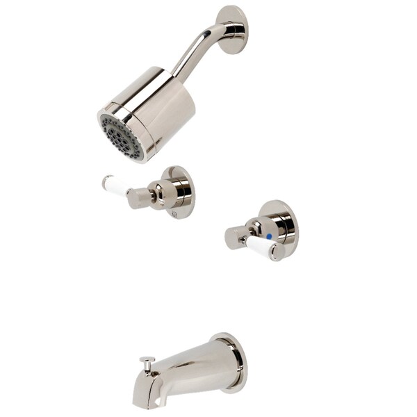 Tub and Shower Faucet, Polished Nickel, Wall Mount
